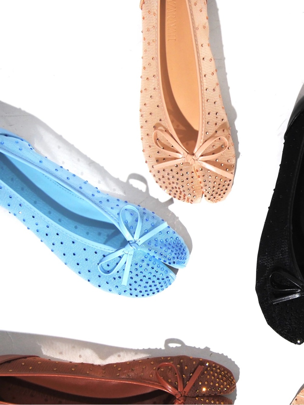 Blue Rhinestone Split Toe Ballet Shoe - Picture 2 of 5